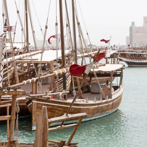 Traditional Dhow Wooden boat In Qatar